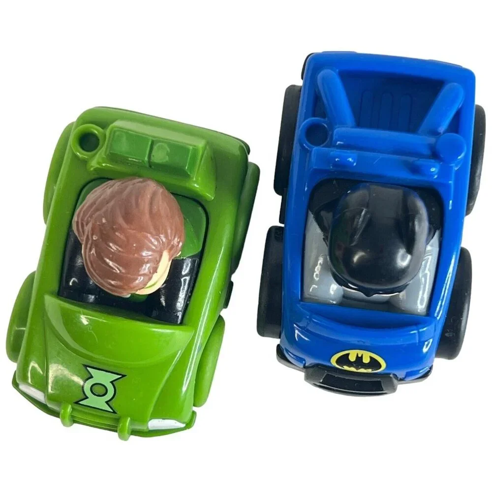 Fisher‎ Price Little People Wheelies Batman & Green Lantern Figures DC Vehicles